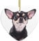 Niedlicher Chihuahua Druck Personalisierte Weihnachtskugel Keramik Weihnachten Hängende Ornament Weihnachtsbaum Dekoration Für Freund Freundin Frau Xmas Geschenke