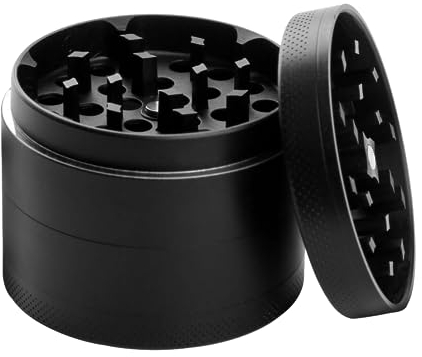 Herb Grinders, Glamified Grinder for Dry Herb Portable Zinc Alloy Metal Grinder,Multicolour,100mm x 50mm (Black)