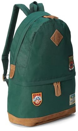 POLO RALPH LAUREN Ranger Wildleder-Trim Rucksack, Waldgrün, One Size, Grün (Forest Green), Einheitsgröße, Ranger Rucksack mit Wildlederbesatz