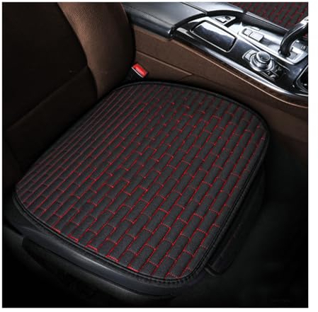 Adunsiaoto 2 Stück Auto Sitzauflage Sitzkissen Sitzbezüge, Universal Sitzauflagen Unterlage Vordersitze, Atmungsaktiver Auto Sitzkissen Vordersitze(Schwarz/Rot)