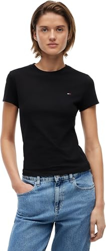 Tommy Jeans Damen Tjw Slim C-Neck Tee Dw0dw20459 S/S T-Shirt, Black (Black), M EU