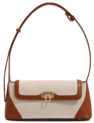 Wivmypog Kleine Umhängetasche für Damen, Retro PU Leder Schulterriemen Crossbody Bag, Griff oben Hobo Clutch Handtasche (Hellbraun)