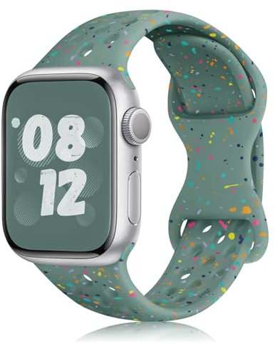 MaEiol Correa Silicona para Apple Watch 49mm 45mm 44mm 42mm /Series 10 46mm, Correas Suave Transpirable Deportiva para Pulsera Apple Watch Ultra/SE/Series 10 9 8 7 6 5 4 3 2 1, Verde