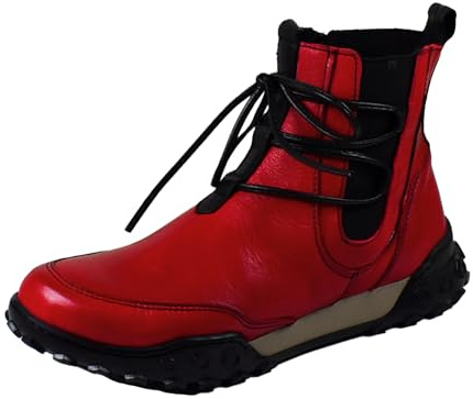 Gemini Damen Stiefelette Leder sportlich Gummizug 033567-02, Größe:38 EU, Farbe:Rot