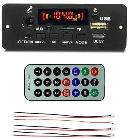 Bluetooth MP3 Decoder Board Car Music MP3 Decoder Board Audio FM Radio Module Bluetooth Hands-Free Call Digital Audio Decoding Module With Remote Control Supports