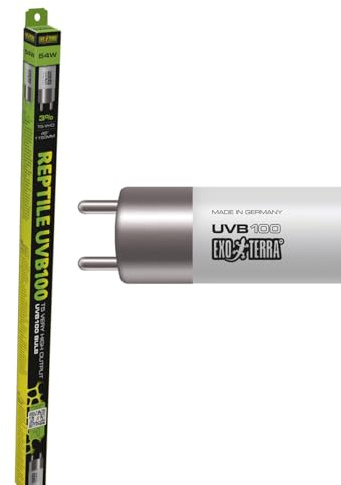 Exo Terra UVB 100 T5 Very High Output Reptile UVB Bulb, 8w, 12 | UVA/UVB Lighting for Terrariums. Supports D3 & Calcium Absorption.
