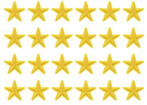 sourcing map 24 Pcs 5Star Patches Iron on Patches, Yellow Sew Embroidered Patches Appliques Embellishments 1.5IN Repair Patch for DIY Garment Craft Backpack Clothes Gift Decorations