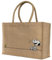 Kanguru Handtasche Damen Snoopy Design, Grosse Einkaufstasche aus Baumwoll-Jute mix mit schwarzer Fütterung, Chic, Elegant, Robust, Ideal als Einkaufskorb und Geschenkidee, bedruckt Peanuts shopper
