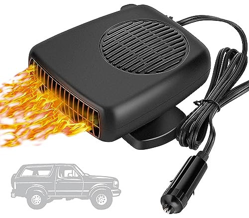 Showvigor Calefactor Coche, Calefactor 12 V Furgoneta Eliminador de Niebla de Parabrisas, Desempañador de Parabrisas, Encendedor de Cigarrillos con calefacción y refrigeración 2 en 1