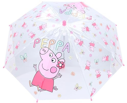Vadobag Peppa Pig Wutz Kinder Stockschirm Regenschirm Schirm transparent manuell
