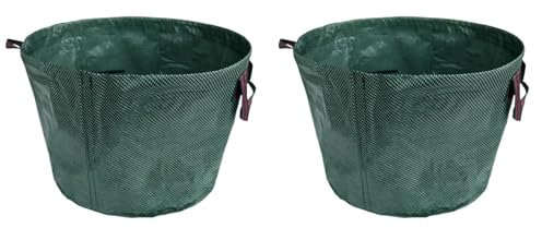 Lot de 2 sacs à déchets de jardin pliables de grande capacité de 50 L avec poubelle légère pour le rangement du jardin.