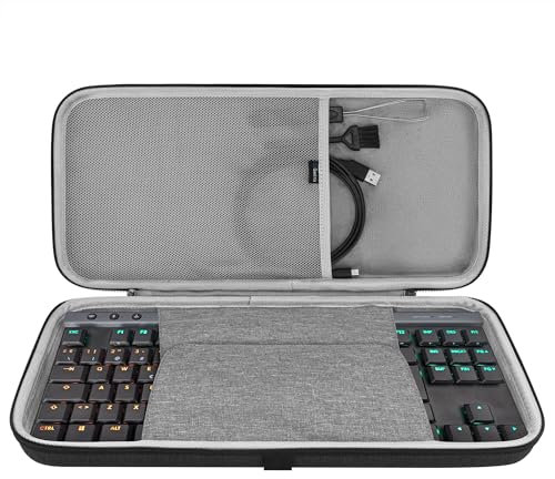 GEEKRIA Tenkeyless TKL Tastaturhülle, Hartschalen-Reisetragetasche für 80% kompakte 87 Tasten Computer mechanische Gaming kabellose tragbare Tastatur (Schlank)