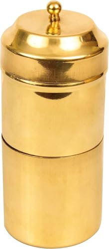 Mrigakshi Traditional Brass Filter Coffee Maker, Brass, South Indian Drip Sytle Decoction Liquid Maker, Coffee Filter Vessel, Utensil, Kumbakonam Degree Coffee Filter For Home, 1 Cup,