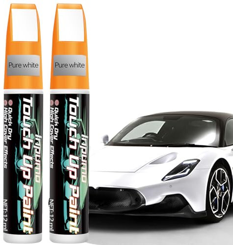 Inpumo Lackstift Auto, Lackstift weiß Matt, Kratzer Entferner Auto Für Auto Kratzer, Es hat eine hohe Deckkraft und kann Autolackkratzer und Steinschlagkratzer (2 Pack)