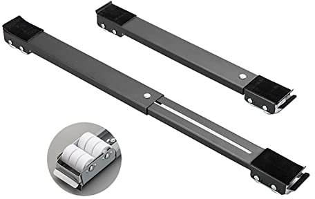 Base de lavadora ajustable resistente con 24 ruedas, soporte multifuncional para lavadoras, secadoras, lavavajillas, soporta hasta 300 kg, color plateado y negro