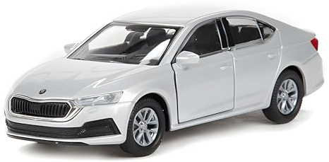 Skoda Octavia IV Modellauto 12cm aus Metall mit Rückzugmotor Modell Auto Spielzeugauto 4-Varianten Welly 99 (Silber-Metallic)