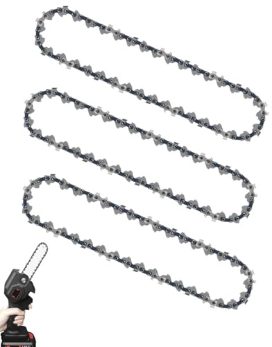 JIPUKE 3Pcs 6 Inch Chainsaw Chain, Chainsaw Blade Replacement Saw, Conductive Saw Chain Repair Accessories for Wood Branch Cutting Mini Chainsaws(37 Drive Links)