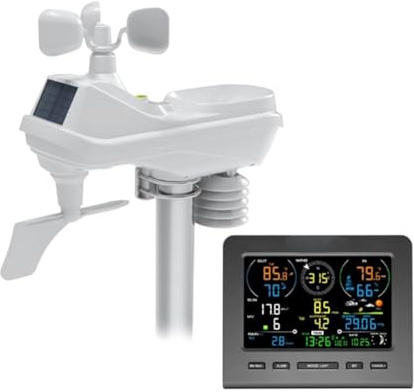 MOLERRI 7 in 1 WiFi Weather Station with Remote Monitoring Indoor Outdoor Temperature Humidity Light Index Forecast UK Plug