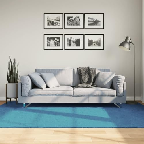 Tonture Teppich Oviedo Kurzflor Türkis 160x230 cm Polyester, weicher Bodenbelag Standard 100 Oeko-TEX geprüft, faltbar für Wohnzimmer Schlafzimmer Esszimmer Deko