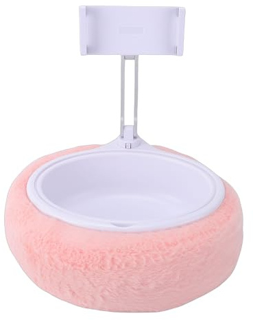 RASTKY Support d'oreiller pour Tablette, Support Réglable en Peluche Douce pour Se Détendre sur Le Lit, de Téléphone Universel pour Regarder la Télévision, Idéal pour Pro 11 Pouces (Bol Simple Rose