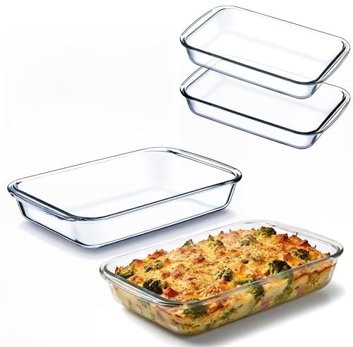 KADAX Glasauflaufform 1,5L, 2er Set, Auflaufform aus hitzebeständigem Glas, Ofenfeste Glasformen zum Backen, Kochen und Servieren, Spülmaschinen- & Mikrowellengeeignet