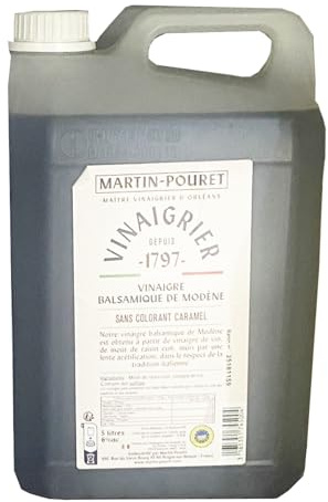 MARTIN POURET Vinaigre de Vin Rouge, de Vin Blanc, Balsamique de Modene 5L/Bidon - Livraison Gratuite France (Vinaigre balsamique de Modene, 1 bidon)