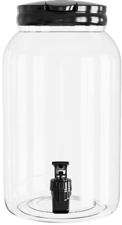Ysyqkn 3.8L Plastic Drink Dispenser with Tap Lid Wide Mouth Water Jug | Cold Water Juice Dispensers, 26.5x14.2cm, Large Beverage Jug, Water Server, for BBQ Picnic Party Buffet Home Hosting Birthday