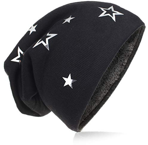 Miobo Kinder Jersey Slouch Beanie Long warme Strick Mütze Unisex Unifarbe Winter Trend
