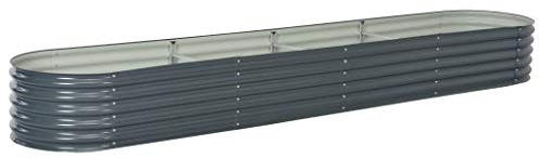 Festnight Jardinière Acier Galvanisé Pot de Plante Jardinieres Exterieur pour Jardin, Balcon ou Patio, etc