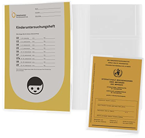 kwmobile U-Heft Impfpass Hülle 3-teilig - Schutzhülle für deutsches Untersuchungsheft Gesundheitskarte und Impfpass (2015) - Impfausweis Cover transparent