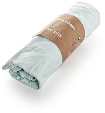Bio Spannbettlaken 100% Bio-Baumwolle (kbA) GOTS zertifiziert, Mint, 90/100 x 200/220 cm