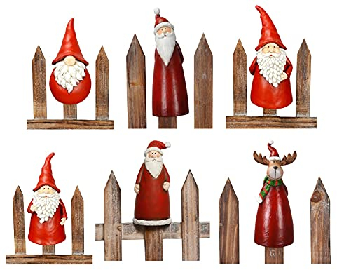 NETPROSHOP Zaunhocker Zaunfigur Nikolaus Weihnachtsmann und Co., H: 17-20cm versch Designs, Auswahl:Nikolaus Lang