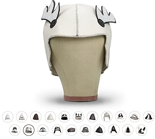 LoWell® Saunahut - Filzhut für Damen und Herren inkl. Sauna-Ratgeber - Ideales Sauna Zubehör für ein einzigartiges Wellness Erlebnis - Motiv Flügel - Saunamütze Saunakappe