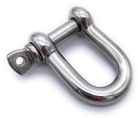 1 Stk. V4A Edelstahl Schäkel groß Ø 16 mm gerade kurze Form | EINGEPRÄGTE Tragfähigkeit (WLL): 2750kg [Größe Wählbar 4-20 mm] (16mm)