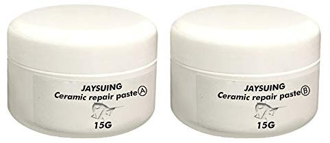Fliesenreparatur-Set, 30 g Wanne und Dusche, Reparaturset, Fiberglas, Porzellan, Acryl, Badewannen-Reparaturset, Keramik-Bodenriss-Reparaturcreme, Reparaturmittel + Aushärtungsmittel, weiß