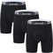 JINSHI Boxer Long Hommes Bambou Caleçons Doux Slip Respirant Hipster sous-vêtement Pantalon Brief Lot de 3 Noir 5XL