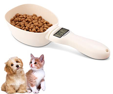 Cuchara dosificadora electrónica, balanza de cocina con cuchara medidora de alimentos para mascotas