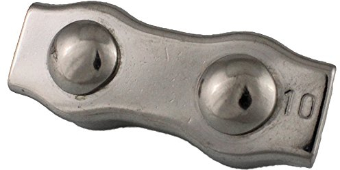 2 Stück DUPLEX Drahtseilklemmen M10 D= 10 mm - Edelstahl A4 - AISI 316 Klemmen Seiklemmen Seilverbinder I BOOTSTEILE BRAUER®