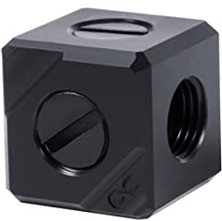 Alphacool 17556 Eiszapfen Anschlussterminal 5-Fach G1/4 IG - Black Acetal Anschluss Adapter
