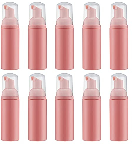Livfa Bouteille de Savon Moussant, Shampoing Moussant de Voyage Vide Pour Nettoyant, Distributeur (60ml,10pièces, Rose)