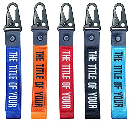 Brillina Porte-clés personnalisé, broderie personnalisée Votre cadeau texte, lanière de poignet unisexe pour clé voiture accessoires sac à dos bagages (Eagle keychain), 20 x 2.54cm