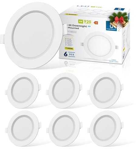 Aigostar LED Einbaustrahler 9W LED Einbauleuchten Ultra flach. 230 V Kein Trafo erforderlich, Deckenstrahler Deckenspots Warmweiß 3000K, Spots LED Set, 6 Pack