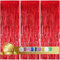 3Pcs Red Metallic Tinsel Foil Fringe Curtains,3.28ft x 8.20ft Red Photo Booth Backdrop Streamer Curtain,Photo Booth Props,Ideal Bachelorette Party Supplies,Birthday, Christmas,New Year Decorations