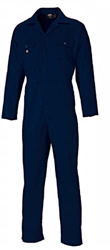 Dickies Coverall Overalls Boiler Suit Redhawk Stud Economy Mens Pen Pocket On Sleeve Two Chest Pockets One Back Patch Pocket Full Back Elasticated Waistband Hardwearing WD4819 (Large)