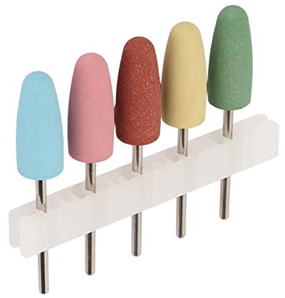 5 Puntas de Silicona para Lijadora de Uñas, Brocas para Uñas, Cabezal de Molienda de Color para Manicura, Pedicura, Pulidora, Cortador de Molino, Limas de Uñas, Gel y Repelente de cutículas.