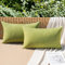MIULEE 2er Set Wasserdicht Kissenbezug Outdoor Sofakissen Dekokissen Modern Kissenbezüge Dekorativ Kissenhülle Deko aus Polyster Leinen-Optik für Garten Sofa Wohnzimmer Bett 30x50 cm Matcha Grün