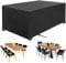 Housse Salon de Jardin, Housse de Table Jardin Rectangulaire, Couverture de Protection Meubles Bâche Salon de Jardin Imperméable Anti-UV, Bache Table Exterieur (Schwarz, 242*160*100cm 420D)