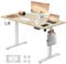 JUMMICO Electric Standing Desk 120x60 cm with Charging Port, Height Adjustable Computer Desk with Cable Tray,Ergonomic Sit Stand up Desk Rising Table Home Office Furniture, Beige