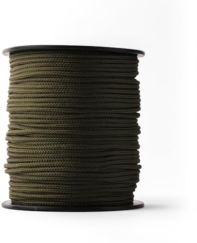 SNURO Polyesterseil (3mm, 100M, Khaki) - Robustes Polyesterseil Khaki für Jede Anwendung - Witterungsbeständiges Seil ideal für Outdoor & Survival zum Befestigen - Bruchkraft 150 kg