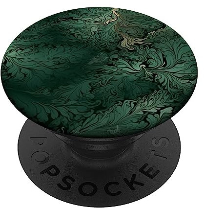 Elegant Dark Forest Green & Jade Green Pattern PopSockets Adhesive PopGrip